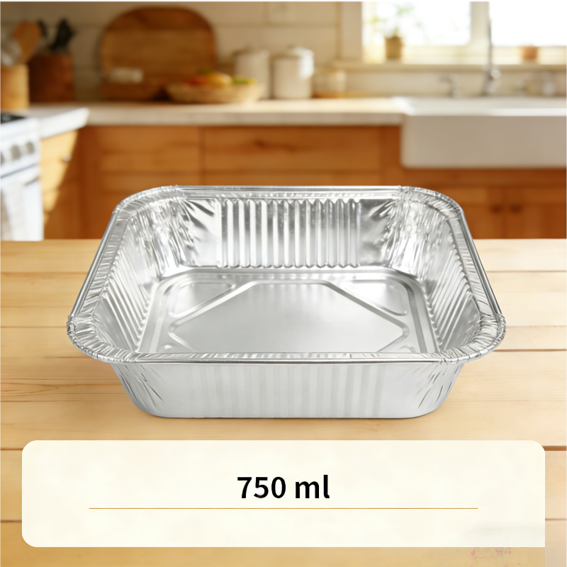 750ml Square Aluminum Foil Container – Large Capac